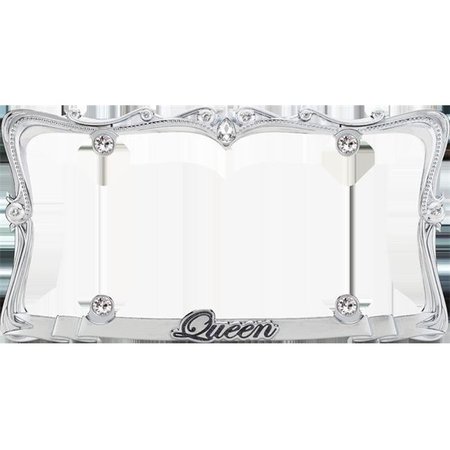 CRUISER ACCESSORIES Cruiser Accessories 22630 Queen License Plate Frame; Chrome & Clear With Fastener Caps 22630